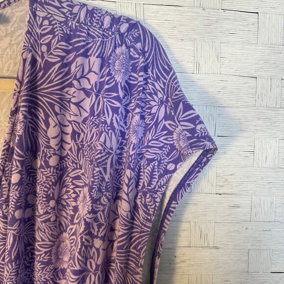 Lands’ End women’s maxi dress purple feminine wrap style colorful  plus size ￼ - Picture 3 of 9